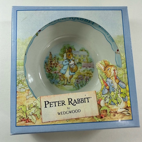 WEDGWOOD Peter Rabbit Child Birthday Cereal Oatmeal Bowl 1996 NEW in Box - Picture 1 of 9